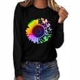 thumbnail image 1 of ICHUANYI Clearance Women's Printing Long Sleeve Casual Loose Black Blouse T-shirt Tops ICHUANYI "ICHUANYI", 1 of 5