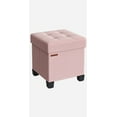 thumbnail image 1 of SONGMICS Pouf de Rangement, Banc de Chambre avec Rangement, Repose-Pieds, 15 x 15 x 15,7 Pouces, Rose Gelée, 1 of 6