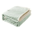 thumbnail image 2 of Luxurious Coral Fleece Blanket,King Wavy Grain Blanket Flannel Fleece Comforter Warm Soft Breathable Throw Blankets 70.86x78.74 inch for Office Home Couch Bed Sofa,Green, 2 of 5