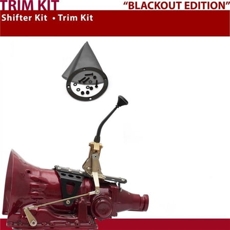 American Shifter FMX Shifter Kit 8 in. Trim Kit Black Push Button Gray Boot Ringed Knob for D597F