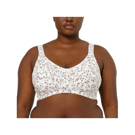 

Unique Bargains Women s Plus Full Figure Floral Wireless Comfortable Unpadded Bra