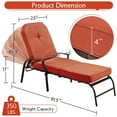 thumbnail image 3 of YODOLLA Adjustable Patio Lounge Chair with Thick Cushion Outdoor Chaise Lounge Recliner,  Orange, 3 of 6