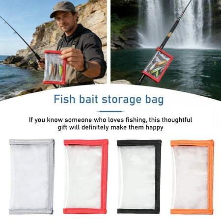 Fishing Hook Covers - Fishing Wraps Clear Covers Storage Bags Small Black Trim Protects Hooks Tackle Organizer Transparent Pouch Fishing Accessories Black 1Pcs