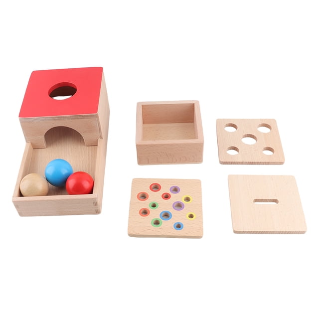 Kit De Juguetes De Caja De Monedas De Madera, Kit De Caja De Permanencia De Objetos 4 En 1 Seguro Para El Desarrollo Motor Fino, Educativo Para Niños Pequeños Para Interiores