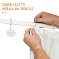 thumbnail image 3 of CIMAXIC 12Pcs White Rose Shower Curtain Hooks Sturdy Household Bathroom Curtain Rod Hooks, 3 of 8