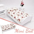 thumbnail image 6 of Tainini Dollhouse furniture mini bed , realistic bedroom for 6 inch dolls, wooden frame, 1/12 scale, 6 of 7