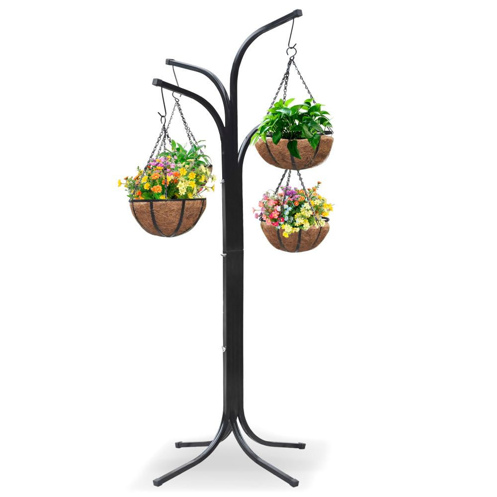 YaHeetech 4 Arm Tree Plant Stand Hanging Holder Baskets w 4 Coco-lined Baskets Hanging... by Yaheetech