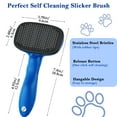 thumbnail image 5 of Euqvunn Self Cleaning Slicker Brush for Cats&Dogs, Skin Friendly Deshedding Grooming Brush, Removes Loose Fur & Tangles, Deshedding and Hair Removal for Long and Short Haired Pets, Blue-Black, 5 of 13