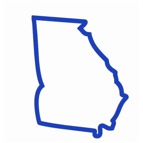 State Map Outline Georgia Vinyl Decal Sticker UV & Waterproof Bumper Window Laptop Automotive Water Bottle Gift accessories – BLUE 5"