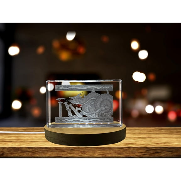Colchian Dragon 3D Engraved Crystal 3D Engraved Crystal Keepsake/Gift/Decor/Collectible/Souvenir