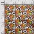 thumbnail image 2 of oneOone Viscose Chiffon Orange Fabric Sports Basket & Football Sewing Fabric By The Yard Printed Diy Clothing Sewing Supplies 42 Inch Wide, 2 of 4