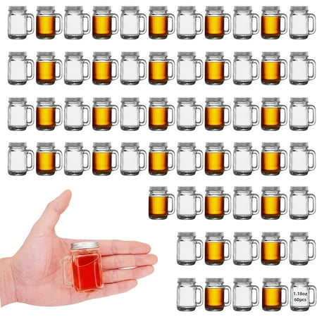 12 pcs mini mason jar with handles,1.7oz/50ml,premium shot glasses with leakproof lids for drink,dessert,condiments,jams,candle,craft (12)