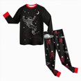 thumbnail image 6 of NOLDARES 2Pcs Toddler Baby Boy Clothes Set Long Sleeve Graphic Round Neck Sweatshirt Top Jogger Pants Soft Casual Winter Outfits Size:5-6 Y,Red, 6 of 8