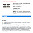 thumbnail image 2 of Front Brake Pad Set - Compatible with 2011 - 2014 Kia Sorento 2012 2013, 2 of 2