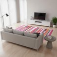 thumbnail image 2 of HomeRoots 675758 5 x 8 ft. Blush Orange & Gray Striped Washable Machine Made Rectangle Area Rug with UV Protection, 2 of 9