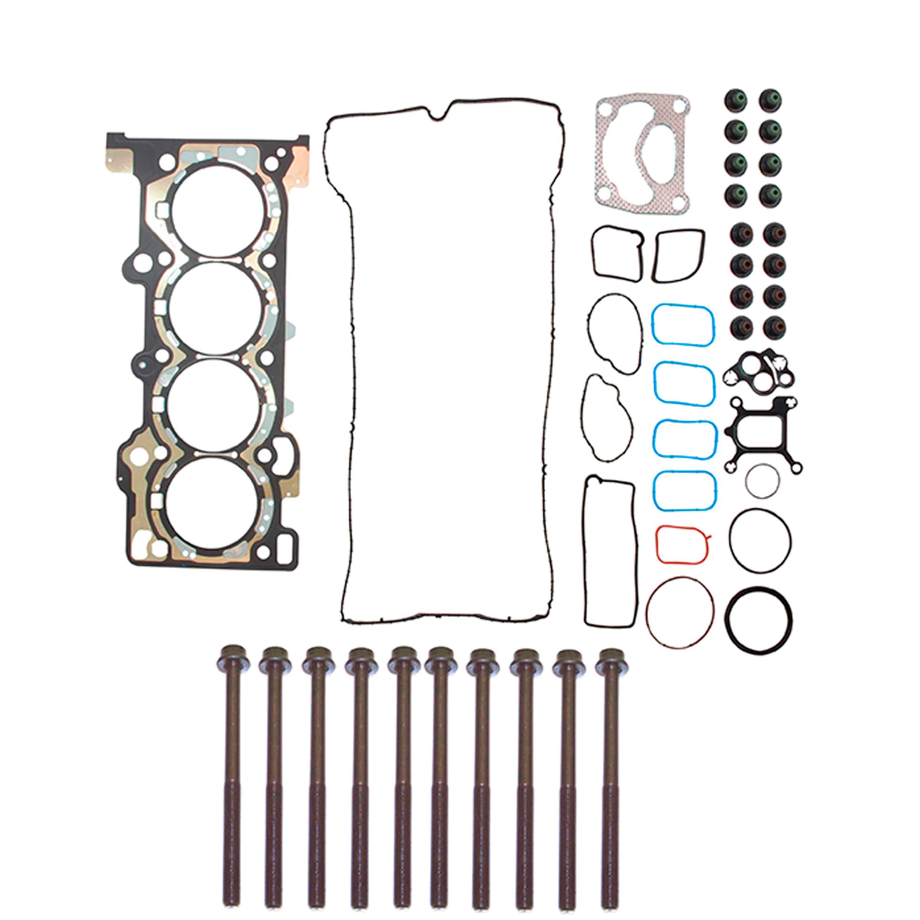 DNJ HGB4318 Cylinder Head Gasket set with Head Bolt Kit Fits Cars & Trucks 15-19 Ford 2.3L 16V DOHC