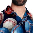 thumbnail image 5 of Baseball Men's Short Sleeve Button Down Casual Poplin Shirts for Summer Beach, Printed Design - Unisex, 5 of 6