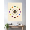 thumbnail image 2 of Retro Clock Vintage Mid Century Dial Multicolored Poster Wall Art, Modern Wall Decor For Living Room Bedroom, 8x12 UNFRAMED, 2 of 3