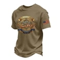 thumbnail image 2 of Hogleaql Patriotic American Flag Men’s T-Shirt, Round Neck 4th Of July Patriotic Shirts Short Sleeve Independence Day USA Graphic for Men Dressy Tee Tops Khaki M, 2 of 4