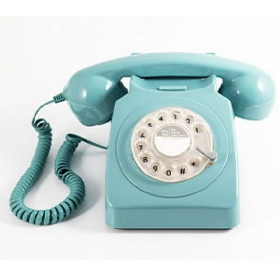 GPO 746 Corded Phone Classic Rotary Dial, Blue