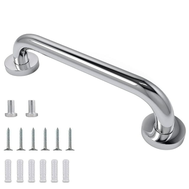 YOPTOP Lot de 2 Barres de Douche en Acier Inoxydable, Poignée de Douche pour Salle de Bain, Poignées de Bain, Barres de Douche pour Aînés pour Salle de Bain (12 Pouces), 1 Pce