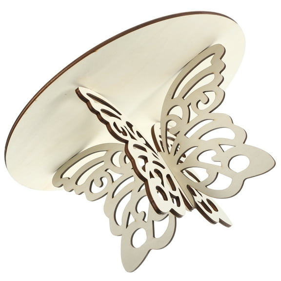 KHBUAB Khaki Butterfly Wood Cake Stand for Wedding Baby Shower Birthday Home Decor Dessert Display 12 Inch