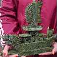 thumbnail image 3 of Collect Green Jade Hand-carved Boat Statue Sculpture, Jade Carving Beautiful Lifelike Ship's Jinbao Lucky Stone Crystal Boat Statue, 3 of 5