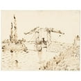 thumbnail image 2 of Vincent van Gogh 24x19 Gold Ornate Framed and Double Matted Museum Art Print Titled - The Langlois Bridge (1888), 2 of 4