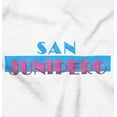thumbnail image 2 of San Junipero 80s Style Novelty Unisex Fleece Graphic Zip Up Hoodie Brisco Brands 2X, 2 of 5