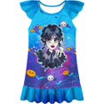 thumbnail image 1 of Jupe Princesse Maison Complète Magique pour Fille Manches Courtes à Volants Robe Col Rond pour Fille, 1 of 2