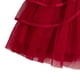 thumbnail image 3 of Arcos para Niñas Vestido de Malla de Manga Voladora con Cinturón Color Sólido Nudo de Arco Vestir Fiesta Casual Niños Vestido de Primavera, 3 of 5