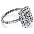 thumbnail image 4 of JeenMata 2.25 Carat Emerald Cut Engagement Ring - Double Halo - Cluster - 18K Black Gold Plating over Silver, 4 of 7