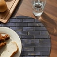 thumbnail image 4 of Round Placemats Vintage Brick Wall 15 inch Set of 6 Table Mats for Dining Table Mist Blue Heat Resistant Non-Slip Kitchen & Home Decorative Place Mat Set, 4 of 8