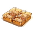 thumbnail image 4 of Luzkey Dried Fruit Plate Set Spice Jars Food Storage Box with Lids Appetizer Plate Decorative Candy Bowl for Dining Room Countertop 4 Grid Brown, 4 of 8