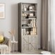 thumbnail image 1 of 71.4-pulgada de madera six-layer estante - industrial style para exposición almacenamiento rack, estilo rural style estante de libros con doors, 1 of 10