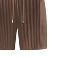 thumbnail image 6 of Yaoyar Men's Ribbed Shirt and Shorts Set, Short Sleeve, Drawstring Waist, Casual Summer Outfit, 6 of 6