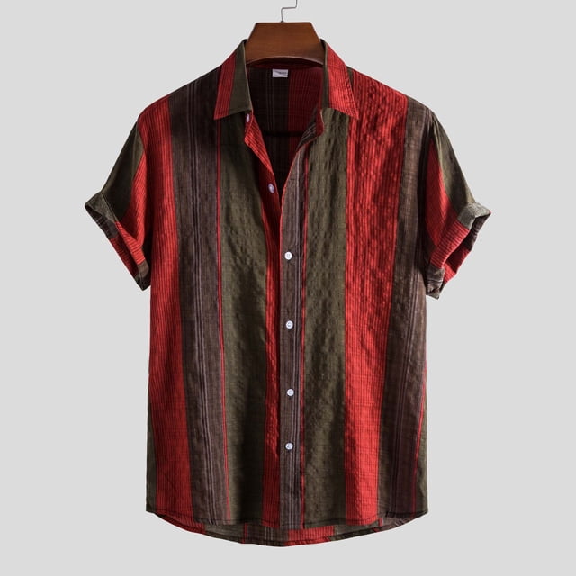 CEHVOM Men Hawaiian Short Sleeve Beach Shirt Printed Summer Casual Button Down Shirts