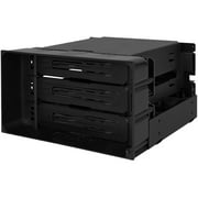 ICY DOCK flexiDOCK MB830SP-B Tray-less 3 Bay Removable 3.5-inch SATA/SAS Hard Drive Docking Enclosure in 2 x 5.25-inch Optical Bay (w/ Cables)