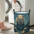 thumbnail image 5 of Honeii Starry Sky Meditating Lion Print Laundry Hamper Basket,Baby Nursery Woven Storage Basket for Toys Bin,Pillows,Blankets,Clothes-Medium, 5 of 6