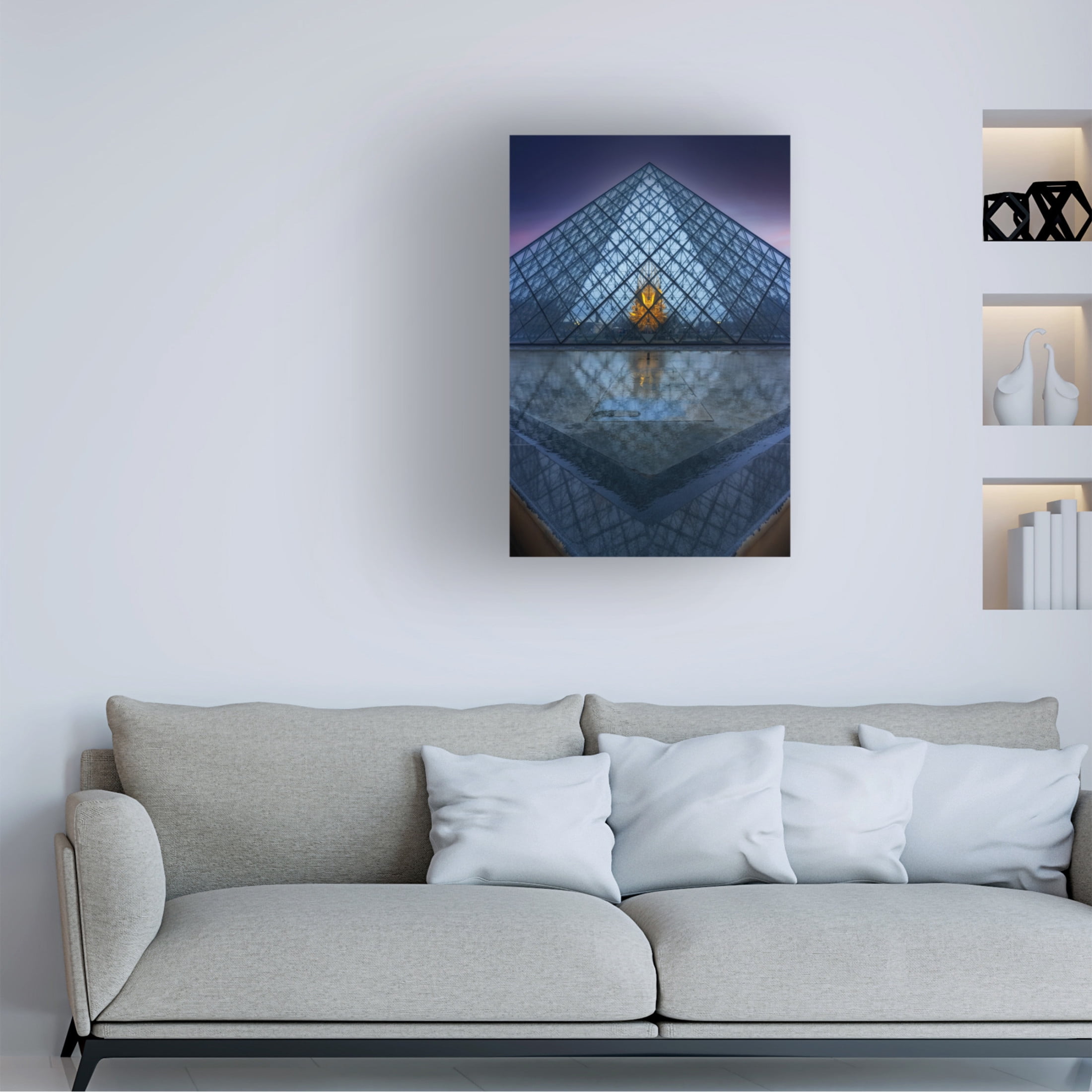 Canvas Wall Art - Jorge Lopez Noval 'The Piramid' Wall Art for Living Room, Bedroom, or Office Décor by Trademark Fine Art - 30 x 47 Inches