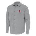 thumbnail image 2 of Men's Antigua Gray Stanford Cardinal Exposure Woven Long Sleeve Button-Up Shirt, 2 of 3