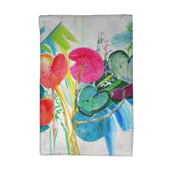 Betsydrake KT1130 16 x 25 in. Cyclamen Plant Kitchen Towel