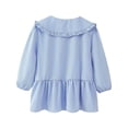 thumbnail image 5 of Summer Plus Size Cotton and Linen Tops for Women 2024 Fashion Long Sleeve Cotton and Linen New European And American Style Doll Neck Plaid Casual Loose Shirt, 5 of 5