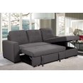 thumbnail image 1 of Aerys Edison Linen Sectional Sofa bed in Grey with Tufted Back Style, 1 of 2