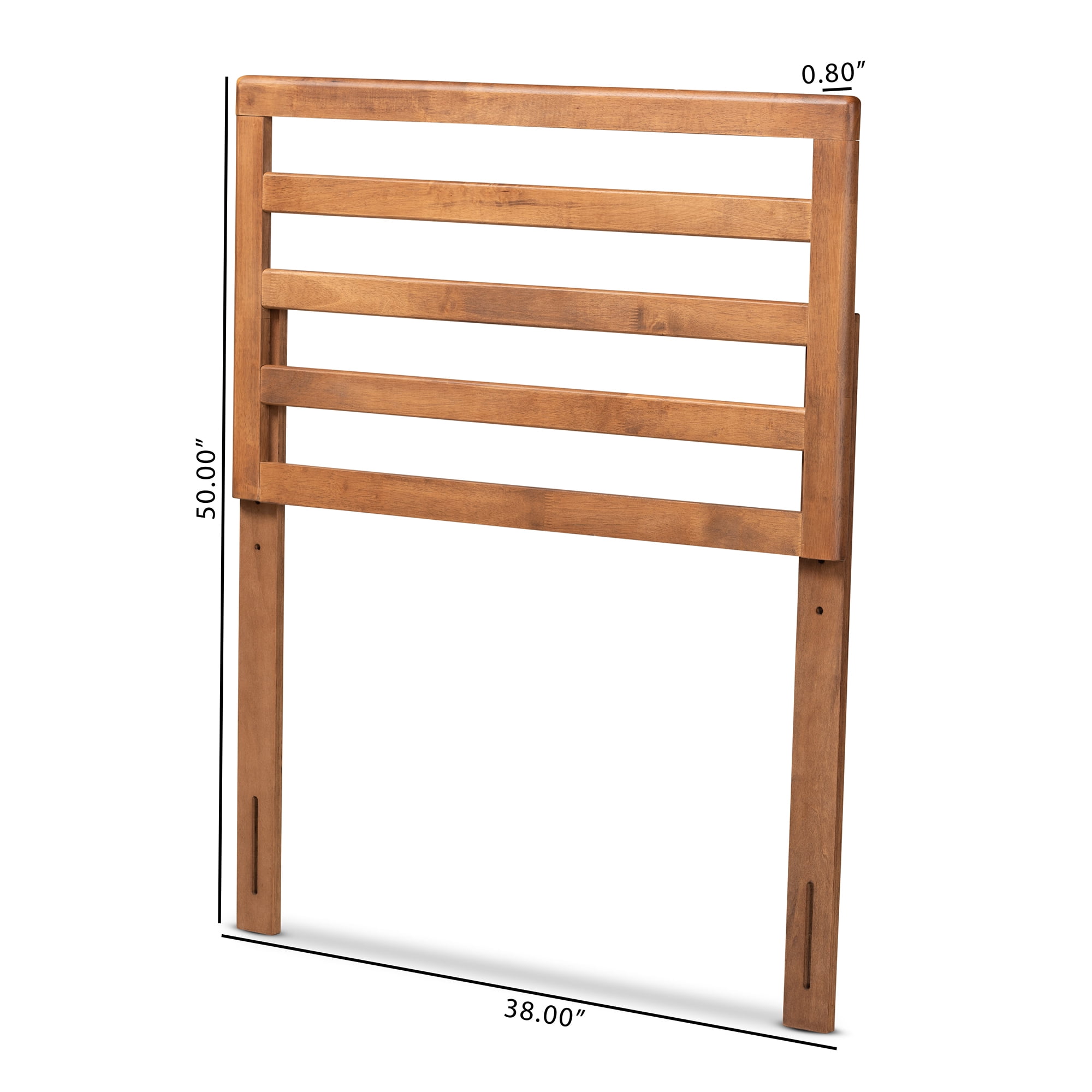 Baxton Studio Akemi Contemporary/Modern Slat Back Support Engineered Wood Headboard, Twin, Ash Walnut