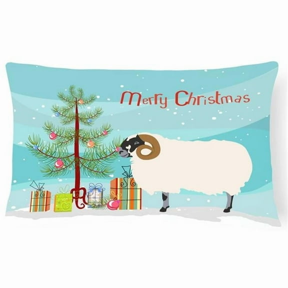 Carolines Treasures BB9340PW1216 Scottish Blackface Sheep Christmas Canvas Fabric Decorative Pillow, Teal, 12H x16W,
