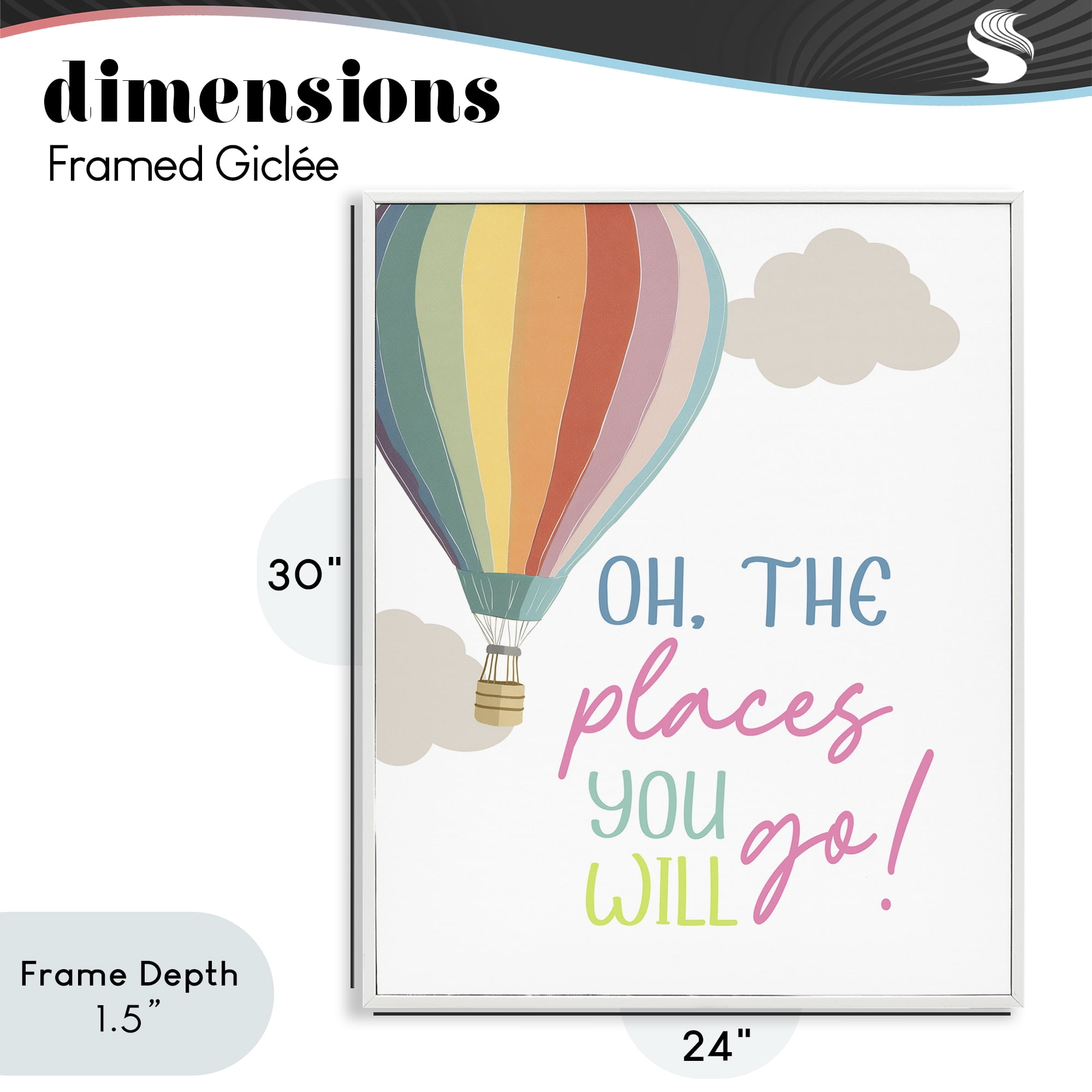 Stupell Industries The Places You Will Go White Framed Giclee Art, design by Christine Simpson Art