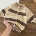 thumbnail image 6 of DHFJKG Baby Boys Sweater Outfits Striped Knit Cardigan Casual Pants Two Piece Set Soft Comfortable Warm Casual Winter Clothes Child Kids Boys Stylish Outfits 0-3 Months, 6 of 7