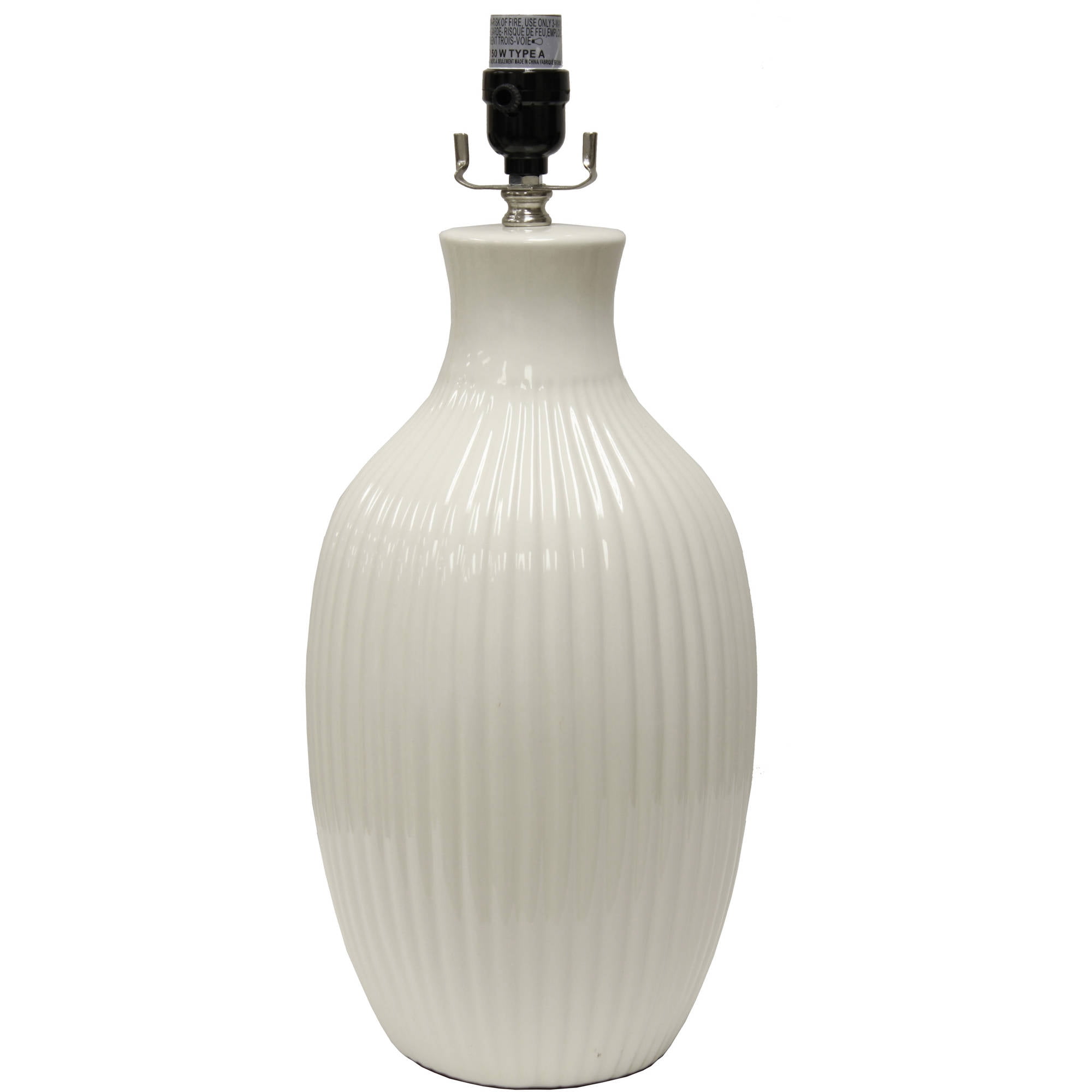 Better Homes & Gardens Ribbed Ceramic Lamp Base, Ivory - Walmart.com