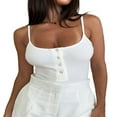 thumbnail image 1 of PENGXIANG Women‘s Summer Skinny Sling Vest Solid Color Sleeveless Backless Ribbed Button Tops, 1 of 6